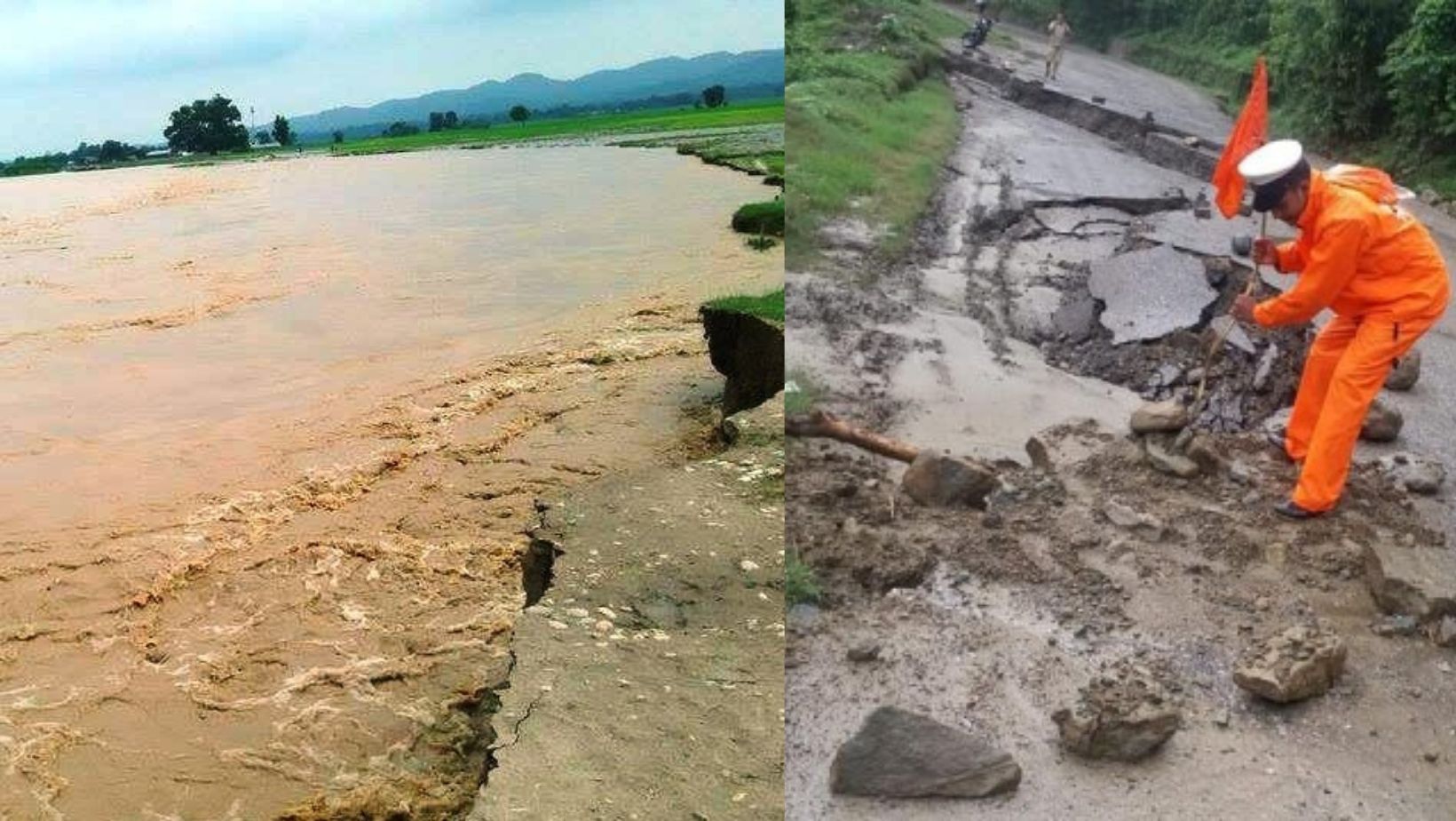 लुम्बिनीमा वर्षाको प्रभाव : नदी आसपासका बस्ती असुरक्षित, सडक भासिएपछि बुटवल– नारायणगढ सडक बन्द